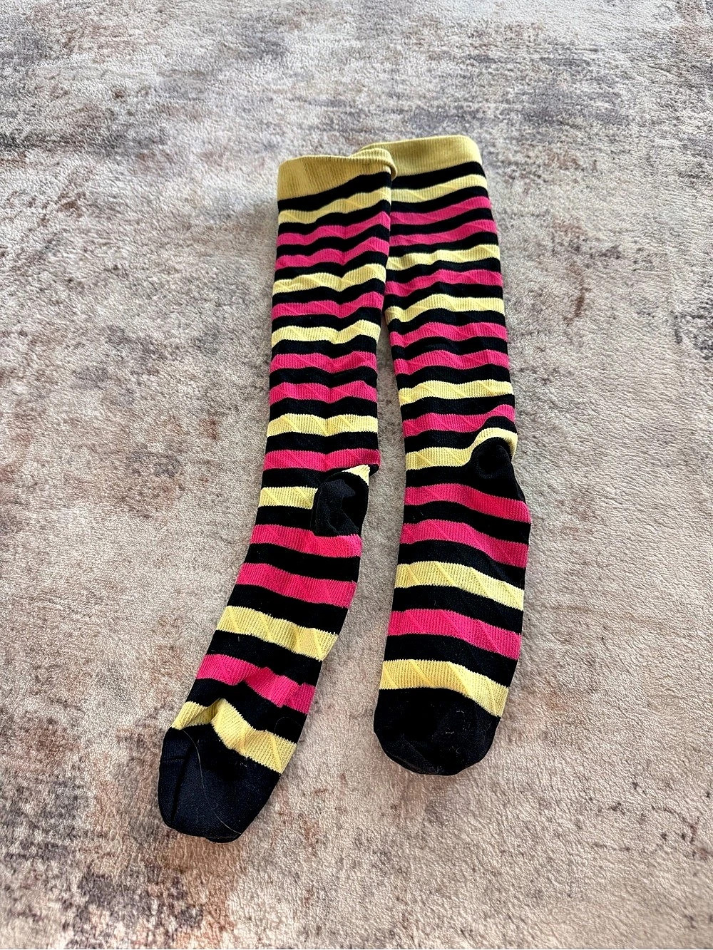 Striped Compression Socks in Pink & Black Like New